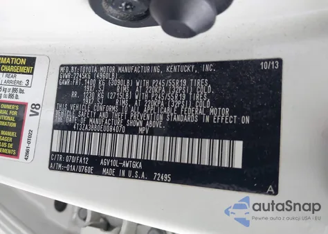 2014 Toyota Venza Le из США, поврежденный, VIN 4T3ZA3BB0EU084070